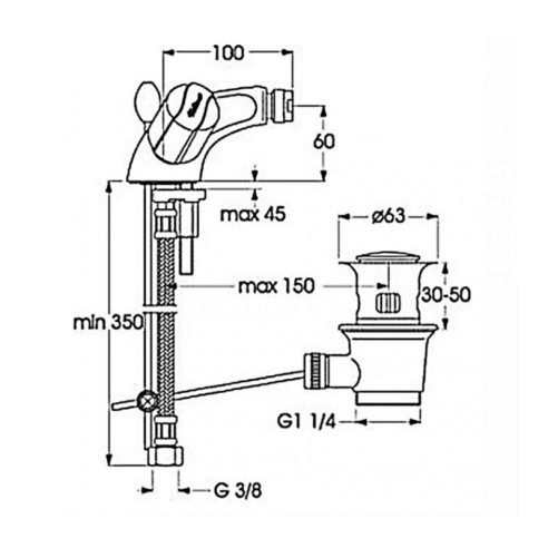 Стоящ смесител за биде Style Vidima - 2