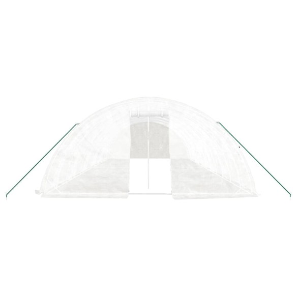 Оранжерия със стоманена рамка бяла 60 м² 12x5x2,3 м