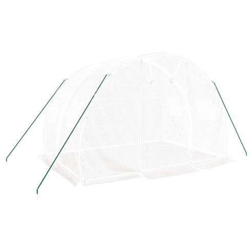 Оранжерия със стоманена рамка бяла 6 м² 3x2x2 м