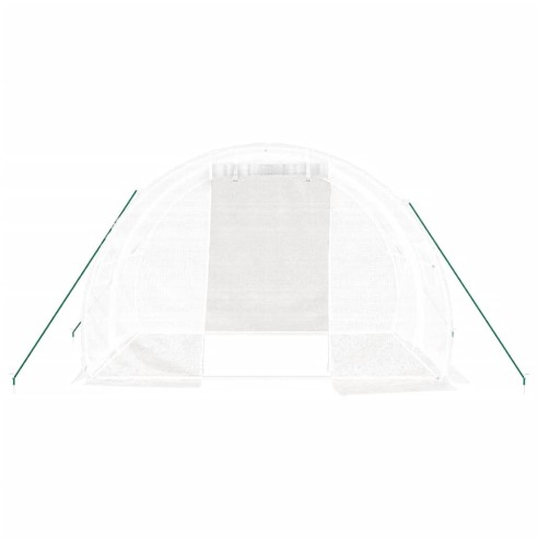 Оранжерия със стоманена рамка бяла 6 м² 3x2x2 м