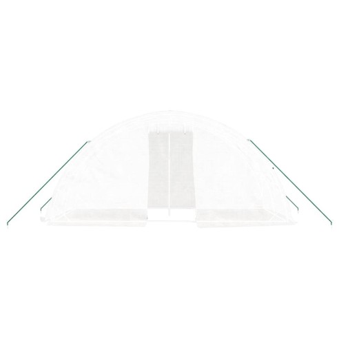 Оранжерия със стоманена рамка бяла 10 м² 5x2x2,3 м