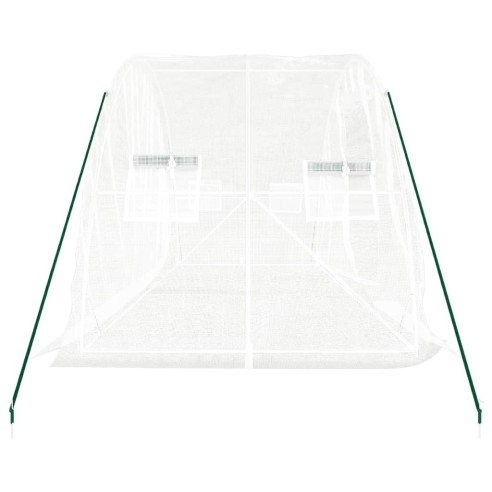 Оранжерия със стоманена рамка бяла 10 м² 5x2x2,3 м