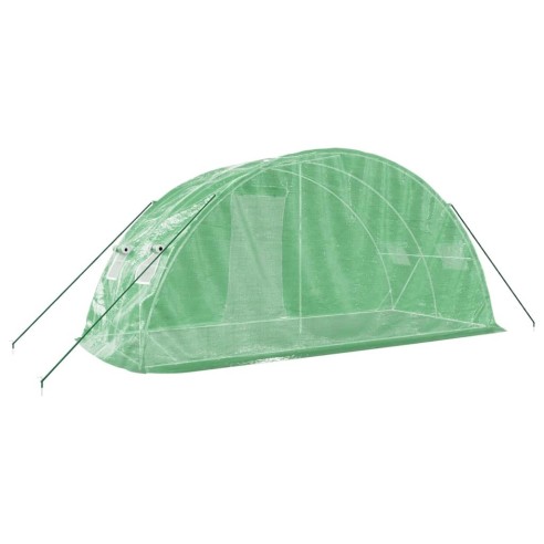 Оранжерия със стоманена рамка зелена 10 м² 5x2x2,3 м