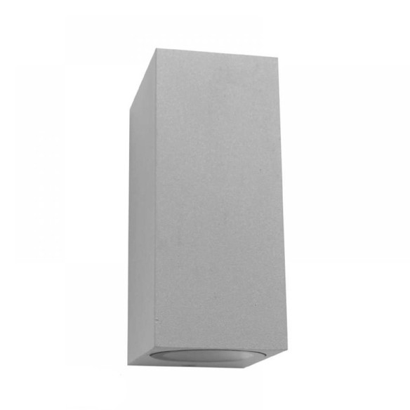 Фасаден осветител Cubo 2xGU10 IP54 мат. сребро LIGHTEX ➤ топ цена ➤ dshome.bg