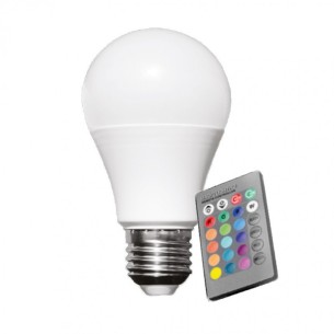 LED лампа 9 W A60 E27 RGB+3000 K с дистанционно LIGHTEX ➤ топ цена ➤ dshome.bg
