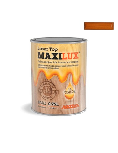 Алкиден лак за дърво Maxilux Lasur Top 02 бор 0.75 л MAXIMA