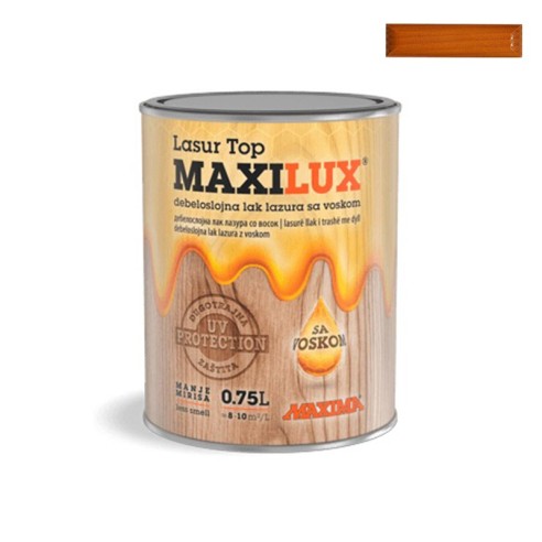 Алкиден лак за дърво Maxilux Lasur Top 02 бор 0.75 л MAXIMA