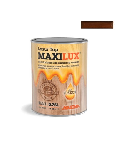 Алкиден лак за дърво Maxilux Lasur Top 04 орех 0.75 л MAXIMA