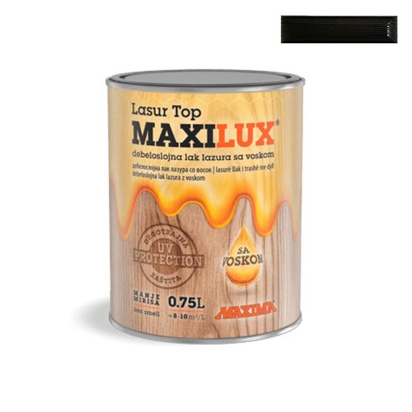 Алкиден лак за дърво Maxilux Lasur Top 05 абанос 0.75 л MAXIMA ➤ топ цена ➤ dshome.bg