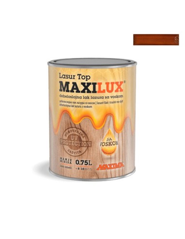 Алкиден лак за дърво Maxilux Lasur Top 03 тик 0.75 л MAXIMA