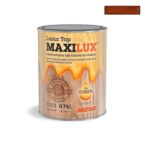 Алкиден лак за дърво Maxilux Lasur Top 03 тик 0.75 л MAXIMA