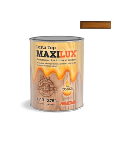 Алкиден лак за дърво Maxilux Lasur Top 06 маслина 0.75 л MAXIMA