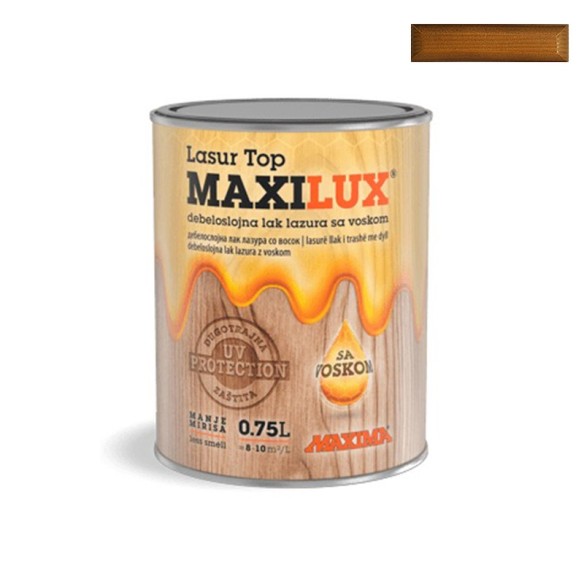 Алкиден лак за дърво Maxilux Lasur Top 06 маслина 0.75 л MAXIMA ➤ топ цена ➤ dshome.bg