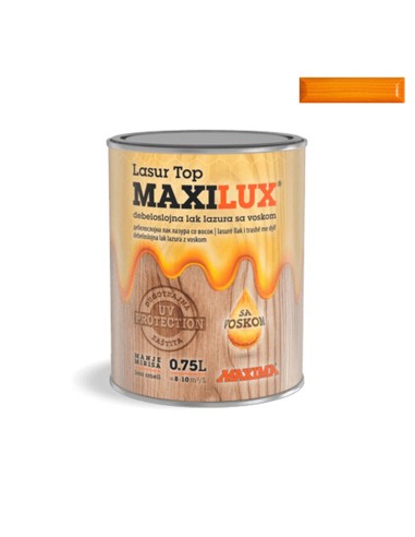 Алкиден лак за дърво Maxilux Lasur Top 94 жълт 0.75 л MAXIMA