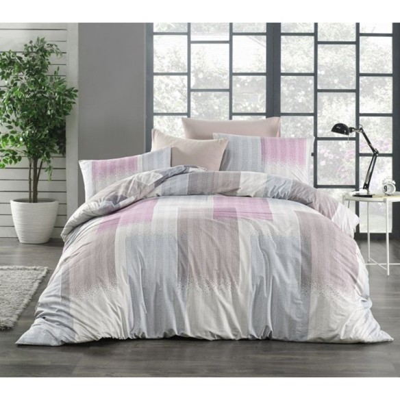 Единичен спален комплект 3 части 100% памук Линии ZAMBAK ➤ топ цена ➤ dshome.bg