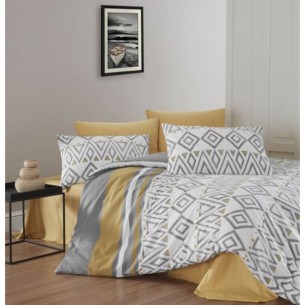 Единичен спален комплект 3 части 100% памук Ромбове ZAMBAK ➤ топ цена ➤ dshome.bg