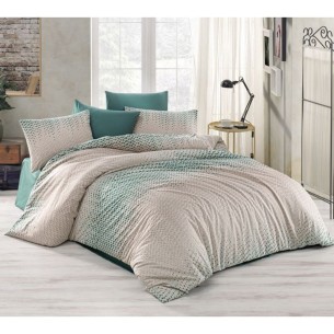 Единичен спален комплект 3 части 100% памук Зелени точки ZAMBAK ➤ топ цена ➤ dshome.bg