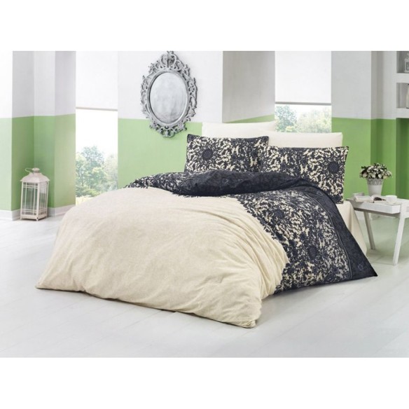 Единичен спален комплект 3 части 100% памук Дантела ZAMBAK ➤ топ цена ➤ dshome.bg