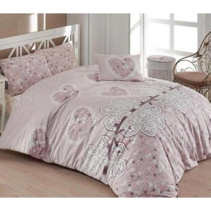 Единичен спален комплект 3 части 100% памук Сърца ZAMBAK ➤ топ цена ➤ dshome.bg