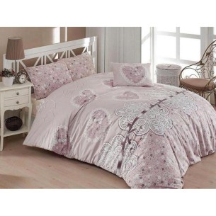 Единичен спален комплект 3 части 100% памук Сърца ZAMBAK ➤ топ цена ➤ dshome.bg 2