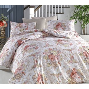 Единичен спален комплект 3 части 100% памук Цветя ZAMBAK ➤ топ цена ➤ dshome.bg