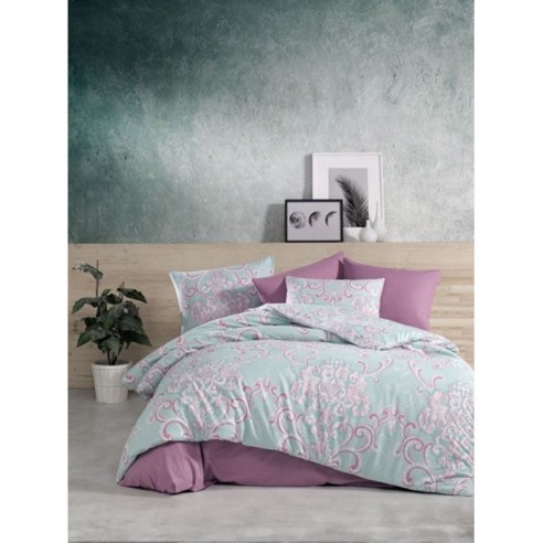 Единичен спален комплект 3 части 100% памук Розови мотиви ZAMBAK ➤ топ цена ➤ dshome.bg