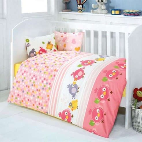 Спален комплект за бебе 4 части 100% памук Пиленца ZAMBAK ➤ топ цена ➤ dshome.bg