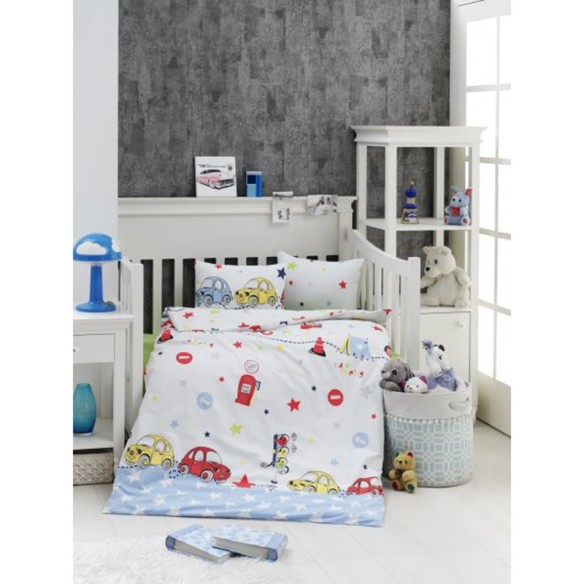 Спален комплект за бебе 4 части 100% памук Колички ZAMBAK ➤ топ цена ➤ dshome.bg