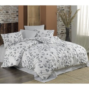 Двоен спален комплект 4 части 100% памук Пеперуди ZAMBAK ➤ топ цена ➤ dshome.bg