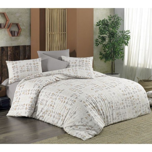 Двоен спален комплект 4 части 100% памук Геометрични фигури ZAMBAK ➤ топ цена ➤ dshome.bg