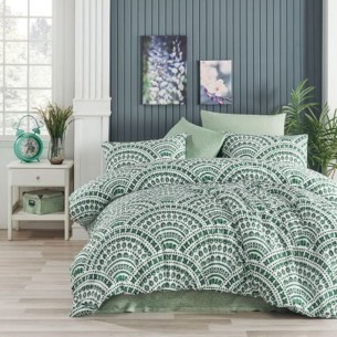 Единичен спален комплект 3 части Зелени мотиви ANATOLIA TEX ➤ топ цена ➤ dshome.bg
