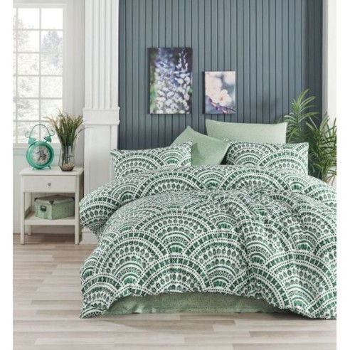 Единичен спален комплект 3 части Зелени мотиви ANATOLIA TEX ➤ топ цена ➤ dshome.bg