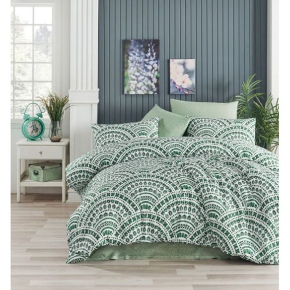 Единичен спален комплект 3 части Зелени мотиви ANATOLIA TEX ➤ топ цена ➤ dshome.bg
