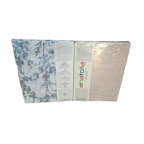 Единичен спален комплект 3 части Сини цветя ANATOLIA TEX ➤ топ цена ➤ dshome.bg