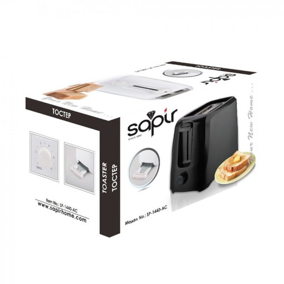 Тостер 750 W черен SP-1440-AC SAPIR ➤ топ цена ➤ dshome.bg