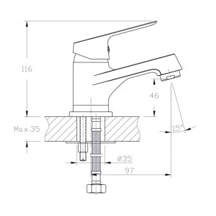 Стоящ смесител за баня Linni INTER CERAMIC ➤ топ цена ➤ dshome.bg 2
