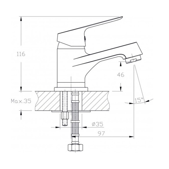 Стоящ смесител за баня Linni INTER CERAMIC ➤ топ цена ➤ dshome.bg