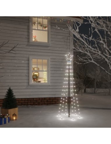 Коледна елха с шип, студено бяло, 108 LED, 180 см