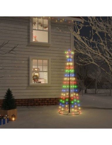 Конусовидна коледна елха, многоцветна, 108 LED, 70x180 см