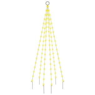 Коледна елха на флагщок, топло бяло, 108 LED, 180 см 2