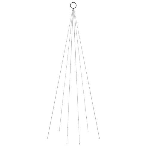 Коледна елха на флагщок, топло бяло, 108 LED, 180 см