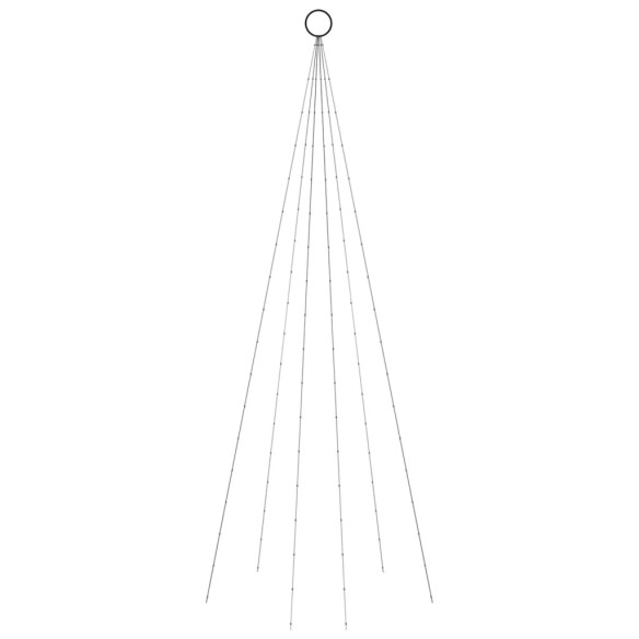 Коледна елха на флагщок, топло бяло, 108 LED, 180 см