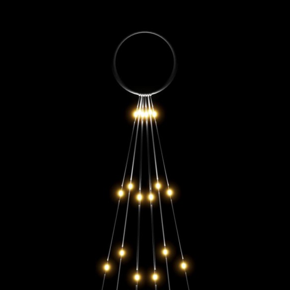 Коледна елха на флагщок, топло бяло, 108 LED, 180 см