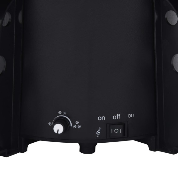 Коледна елха с валящ сняг и основа от чадър, черна, 140 см, PVC