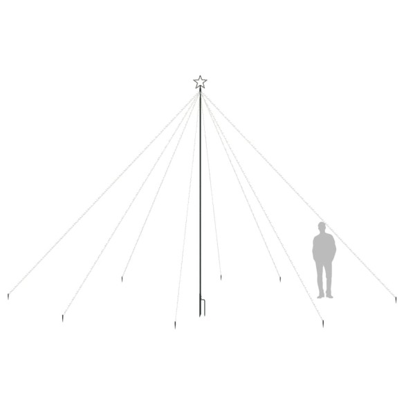 Светеща коледна елха за закрито и открито, 800 LED, цветна, 5 м