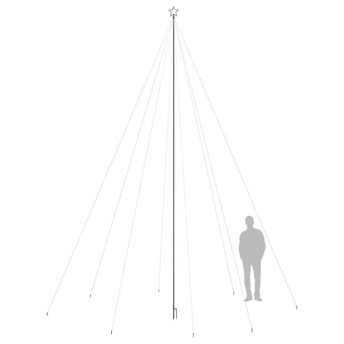Светеща коледна елха закрито/открито 1300 LED студено бяла 8 м