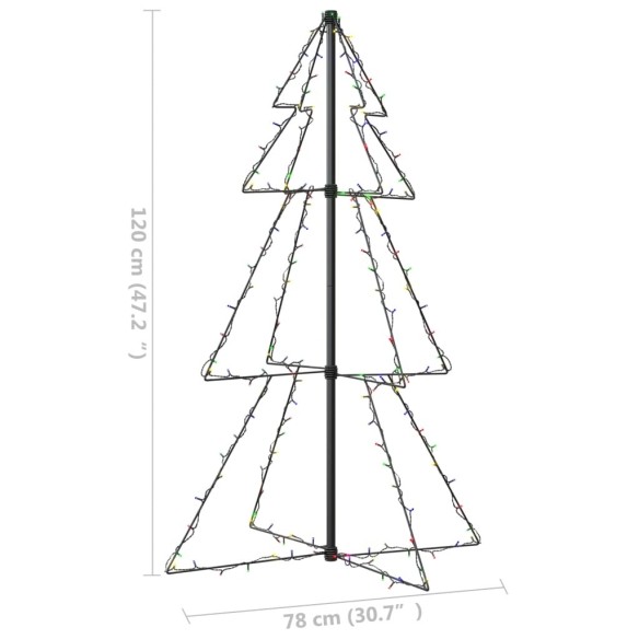 Коледна елха конус, 160 LED, за закрито и открито, 78x120 см