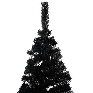 Изкуствена коледна елха със стойка, черна, 120 см, PVC 2