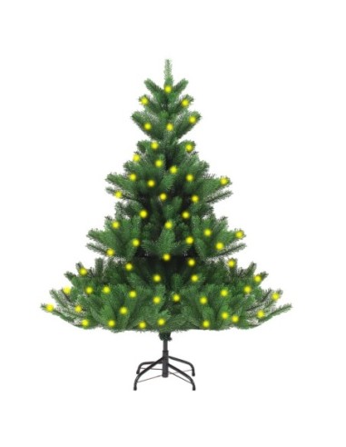 Изкуствена коледна елха с LED тип кавказка ела, зелена, 120 см