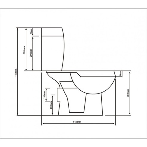 Моноблок Макси задно оттичане със седалка 65х36х72см INTER CERAMIC - 2